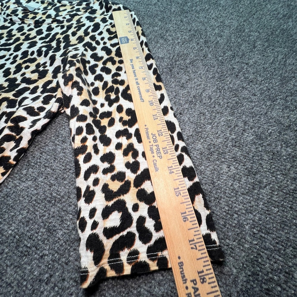 Chicos Leopard Print 3/4 Sleeve Top Ruffle Hem Size 2 L Animal Print 570334495 - Picture 5 of 12